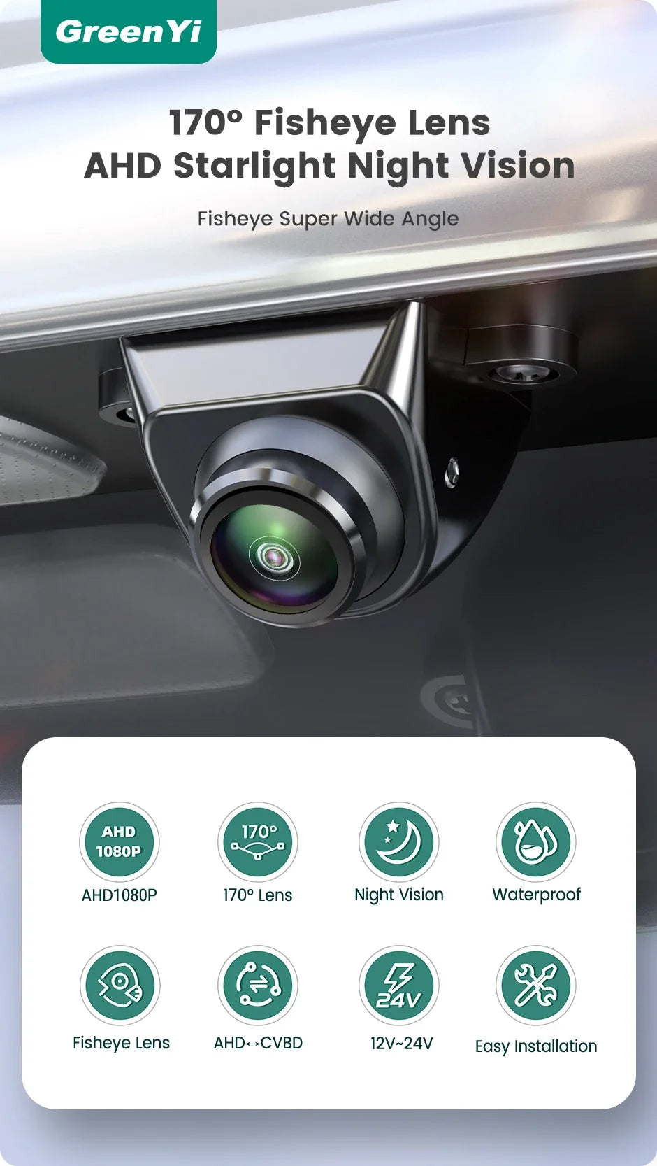 GreenYi 360° AHD 1080P Mini Backup Camera, Night Vision - image 7