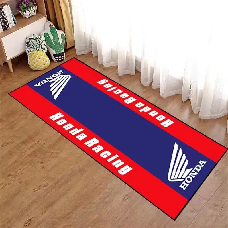 Racing Motorcycle Floor Mat Non-Slip Washable Garage Show Carpet for Motocross