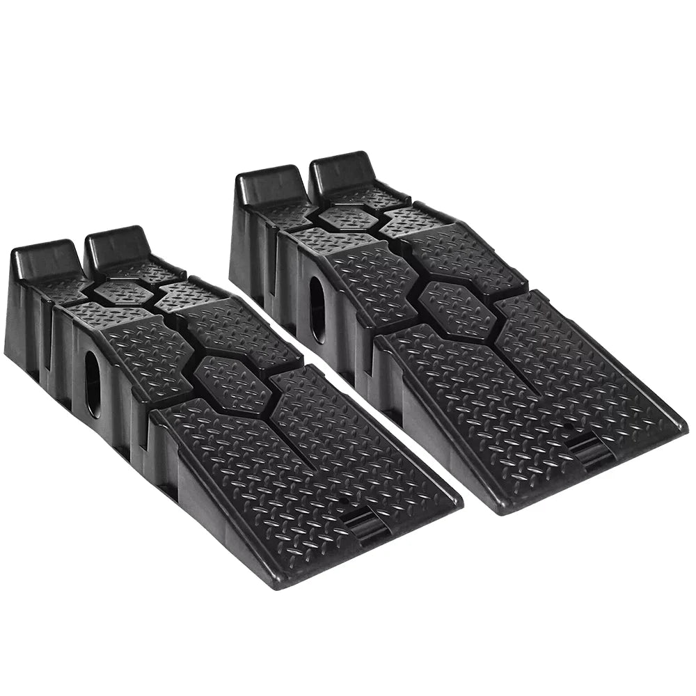2pc Black Heavy Duty Car Ramps 90cm Long Antiskid Working Ramp Auto Oil Changing Repair Maintenance Jack Lift Tools