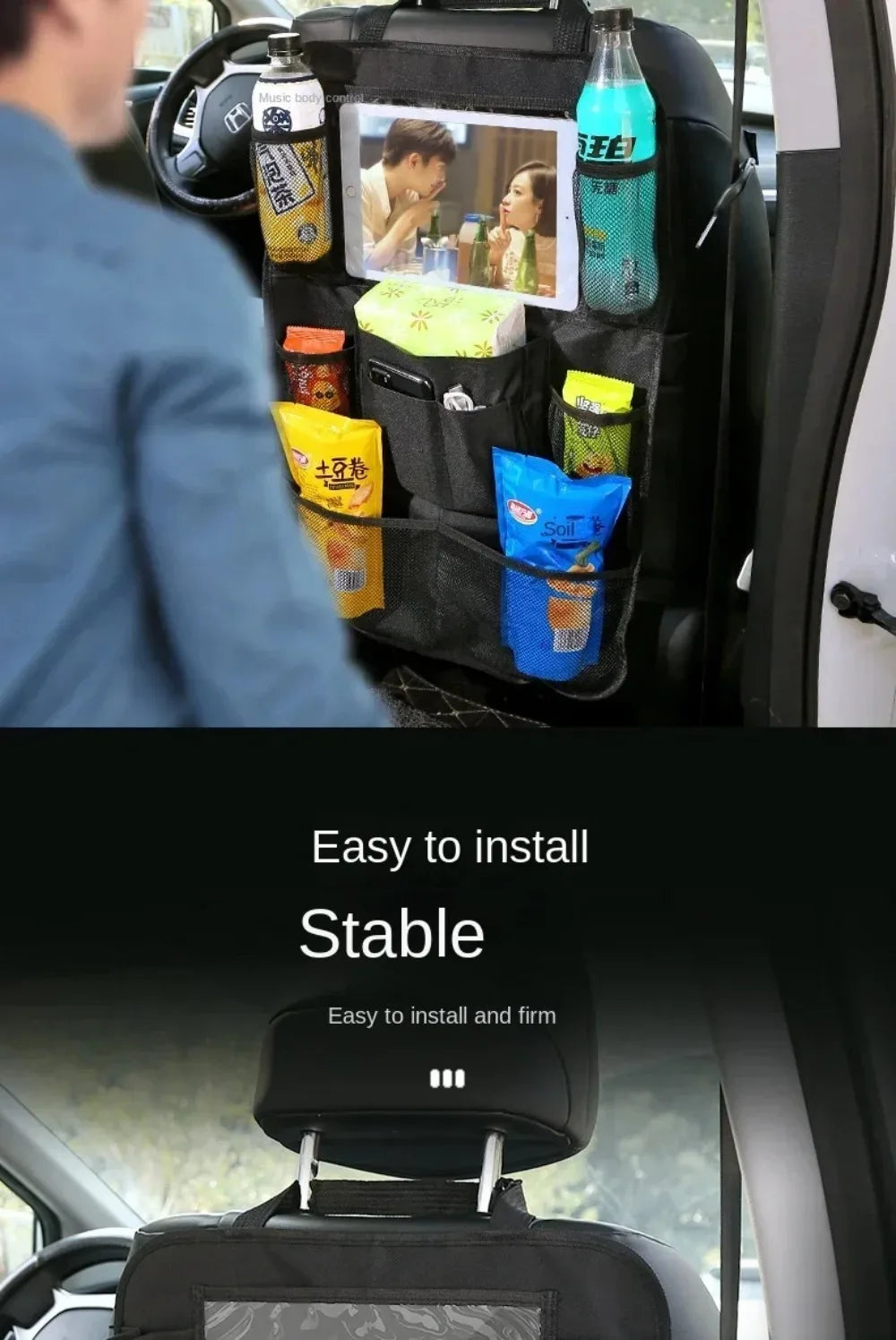 Car Backseat Organizer with Tablet Holder, 1 or 2 pcs