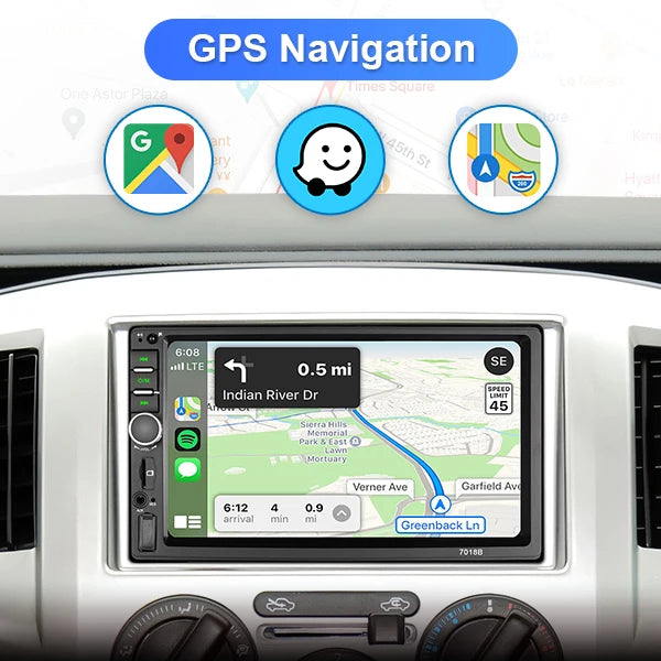 7-Inch Wireless CarPlay and Android Auto Car Stereo with Backup Camera Input