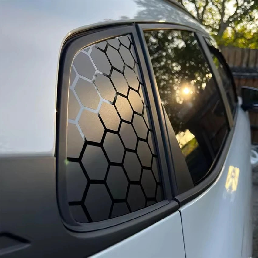 Honeycomb Matte Black Triangle Window Decal, 1, 2 or 4 pcs