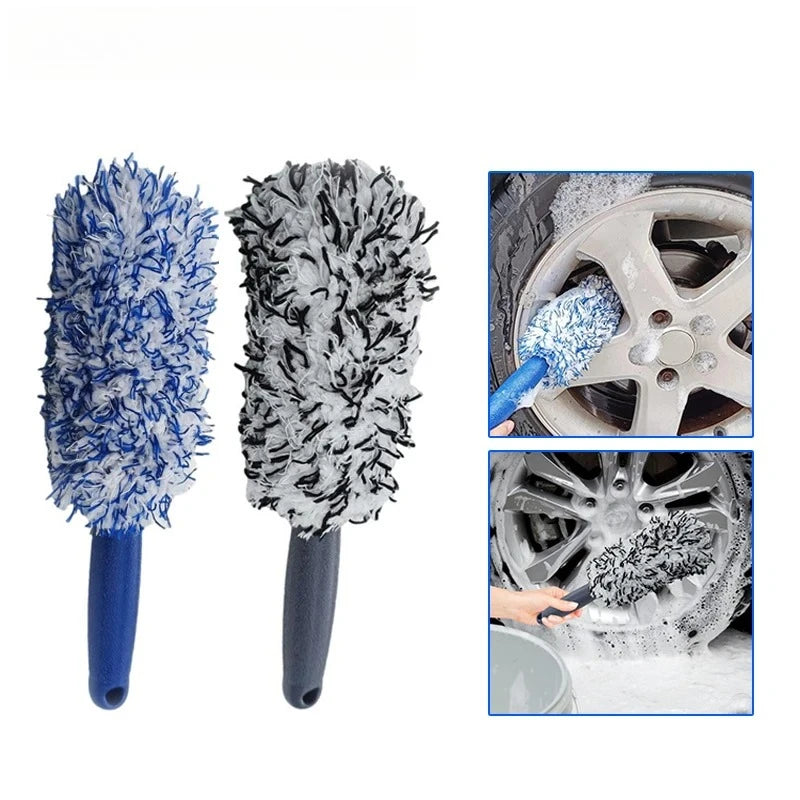 Plush Wheel and Rim Cleaning Brush for Car Detailing