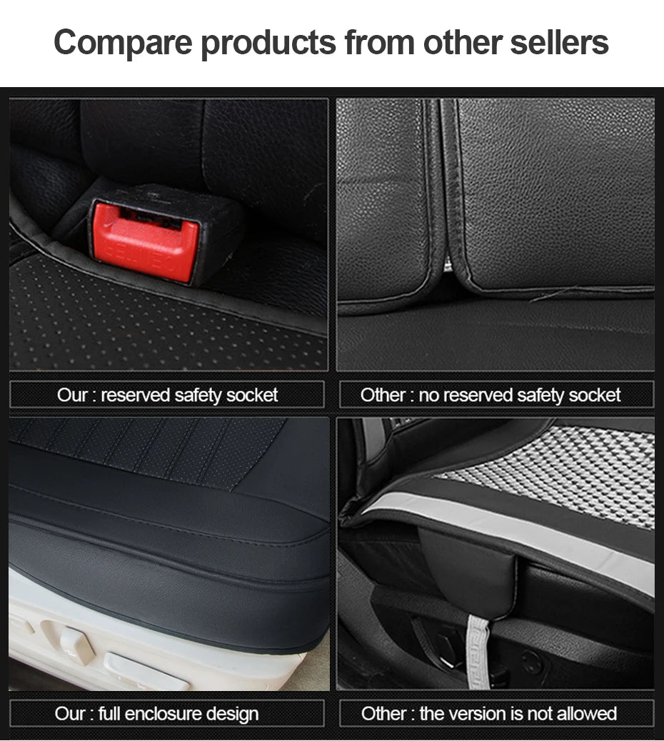 PU Leather Front Seat Cover with Anti-Slip Backing