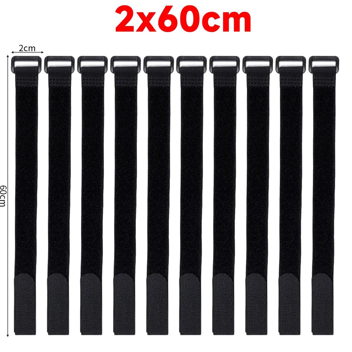 Reusable Hook and Loop Cable Ties, Adjustable Nylon Straps, 10-100 Pcs