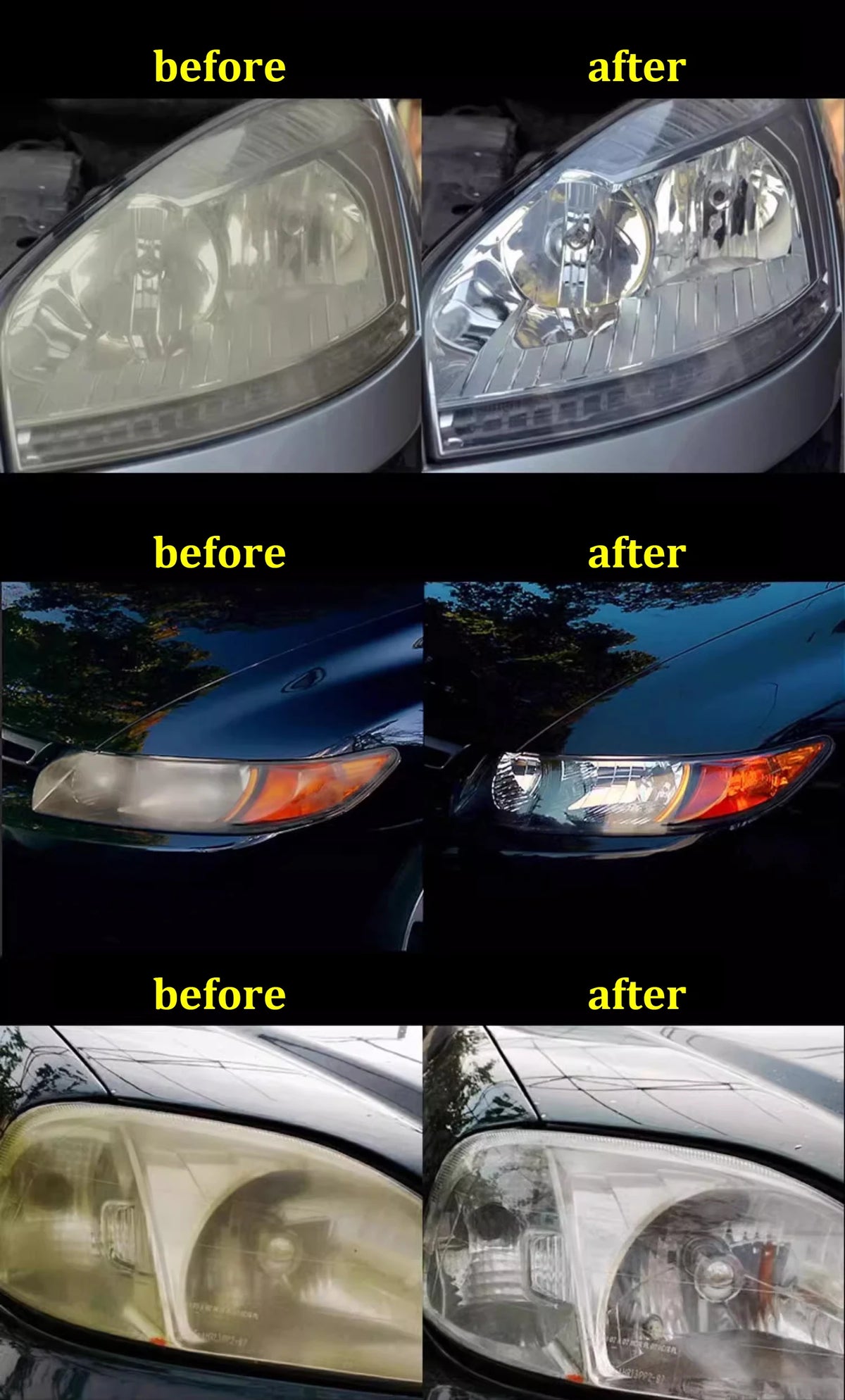 Headlight Restoration Liquid for Yellowed and Hazy Headlights