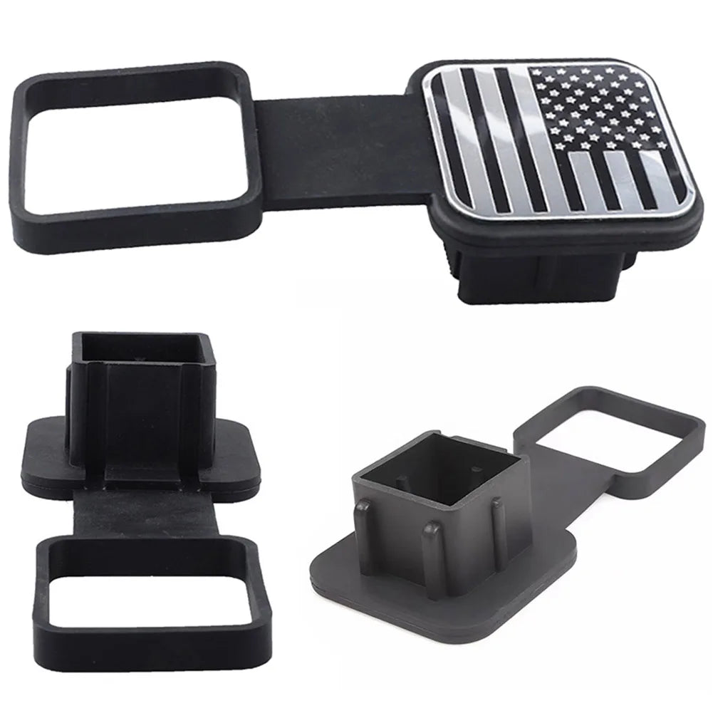 Trailer Hitch Receiver Cover Plug Waterproof Tube Cap Protector Dustproof Trailer Hitch Cover 2 Inch Receiver Auto Square Plug