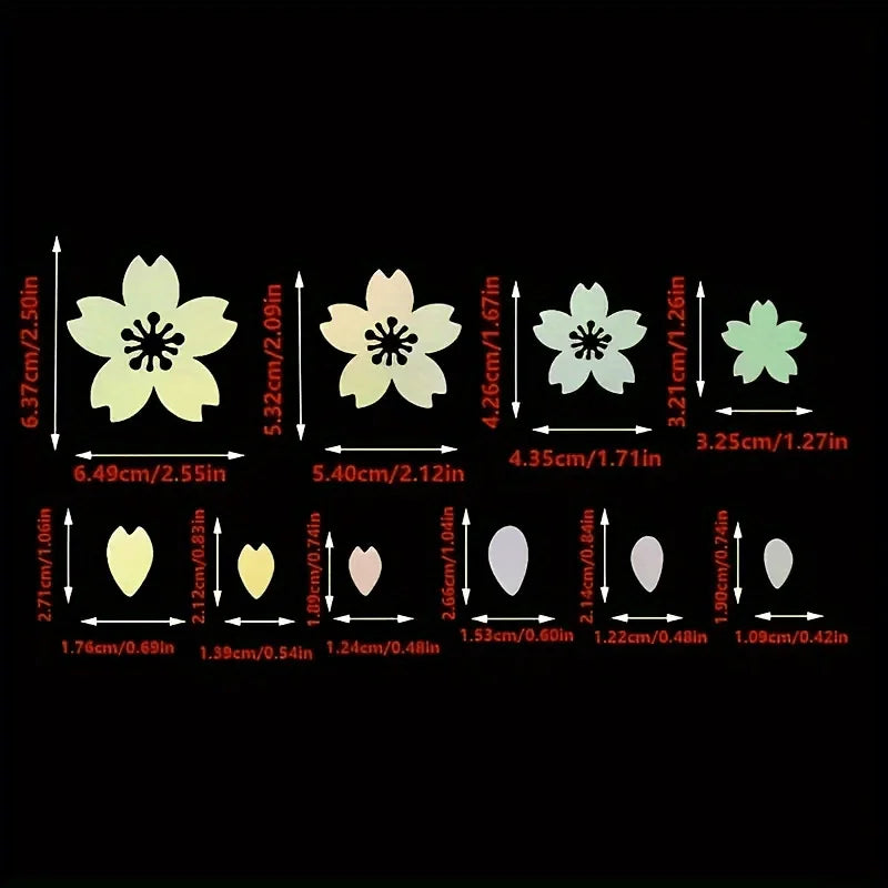27-Piece Cherry Blossom Car Sticker Set for Windshield and Mirror