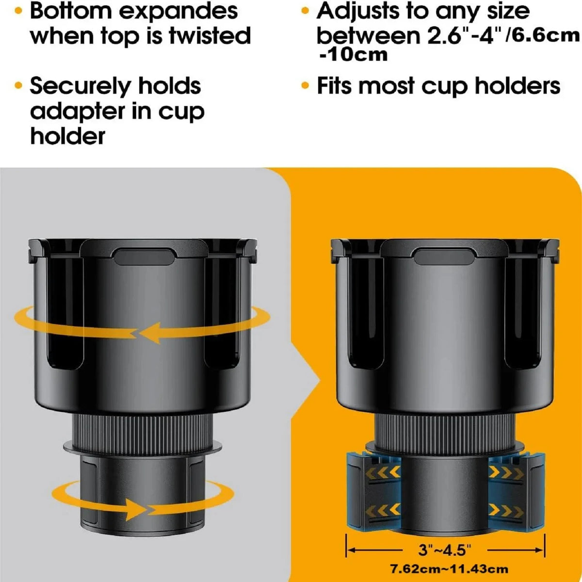 Multipurpose Auto Interior Expandable Organizer Storage Accessories With Phone Holder Car Cup Holder Expander Cupholder Adapter