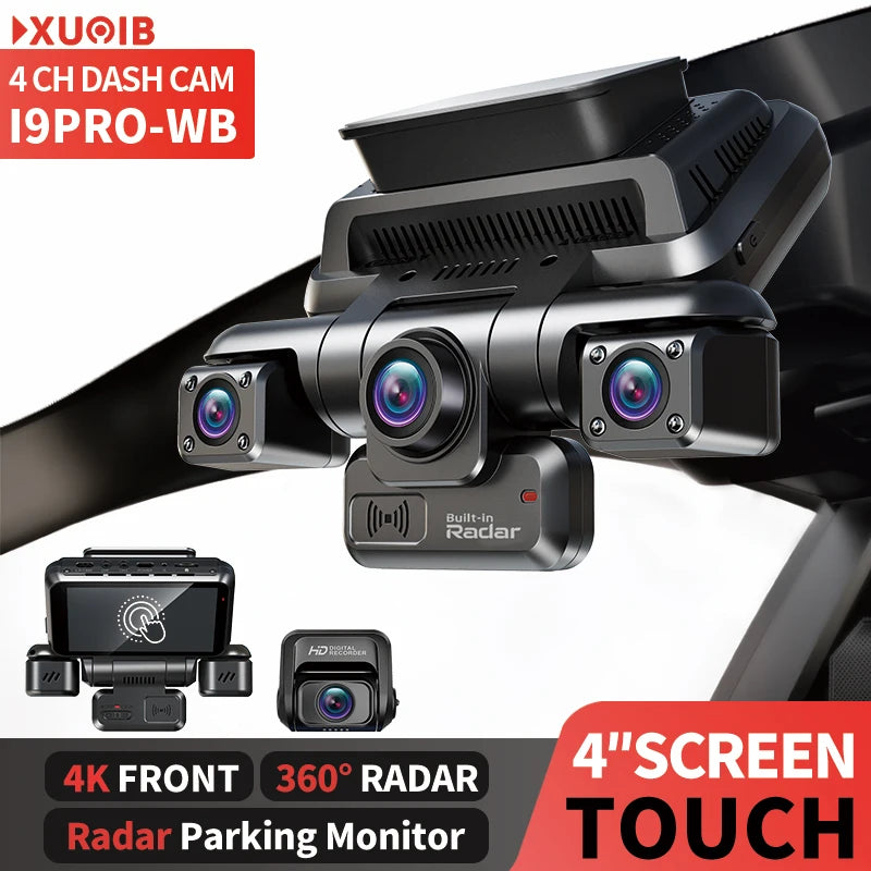 XUOIB 4CH 4K GPS Dash Cam with WiFi & Night Vision