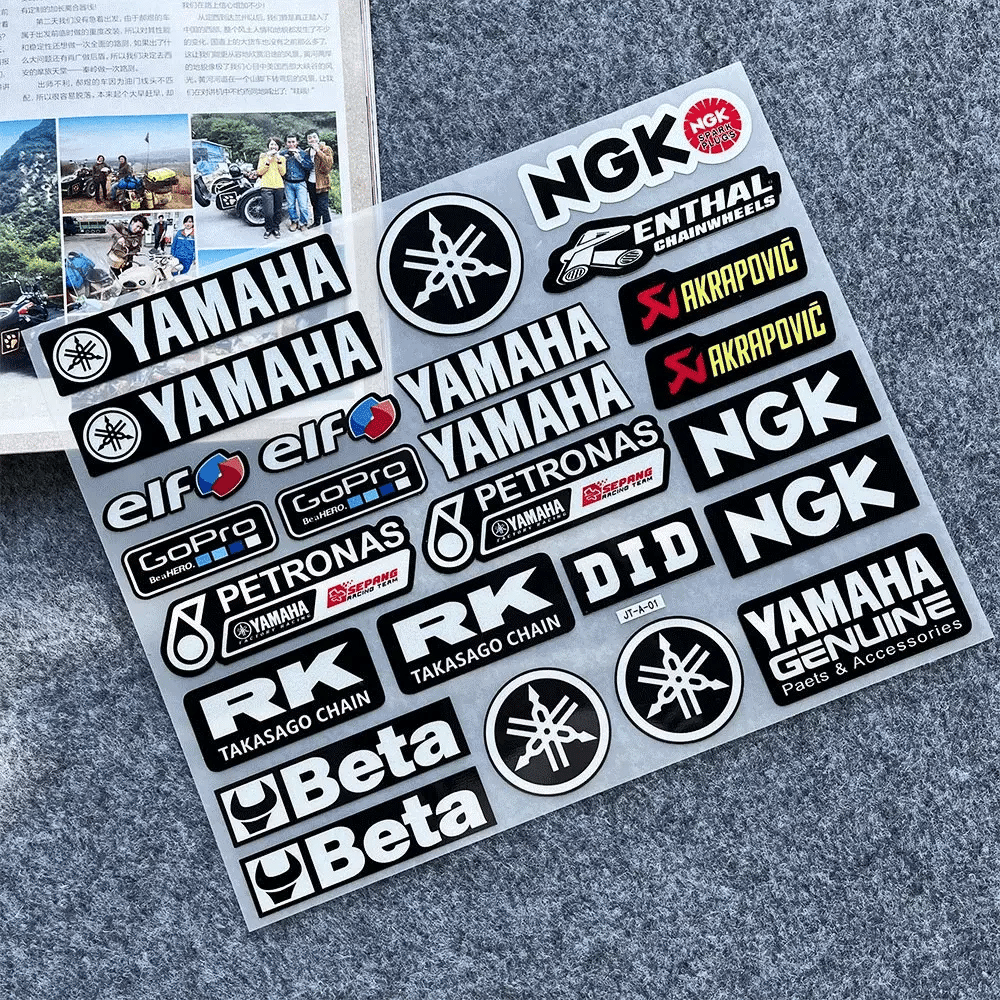 Reflective Racing-Style Motorcycle Sticker for Fuel Tank and Helmet