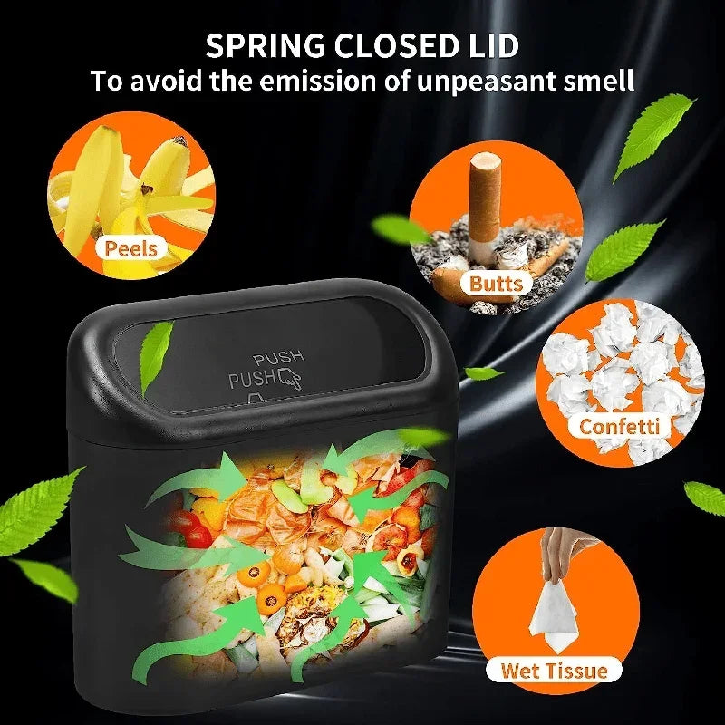 1/2/3Pcs Car Trash Can (with Lid) Contains 60 (300) Garbage Bags, Small Car Trash Can, Leak-proof Mini Car Accessories