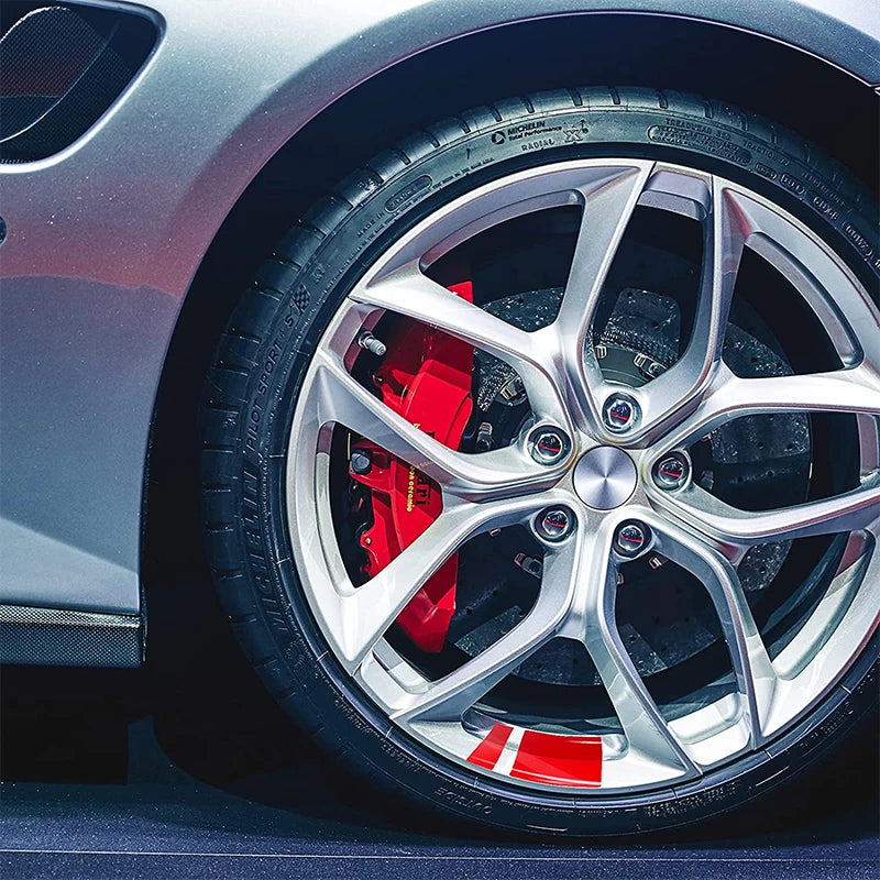 Reflective Wheel Rim Stripe Stickers, 7x10 cm Racing Decals