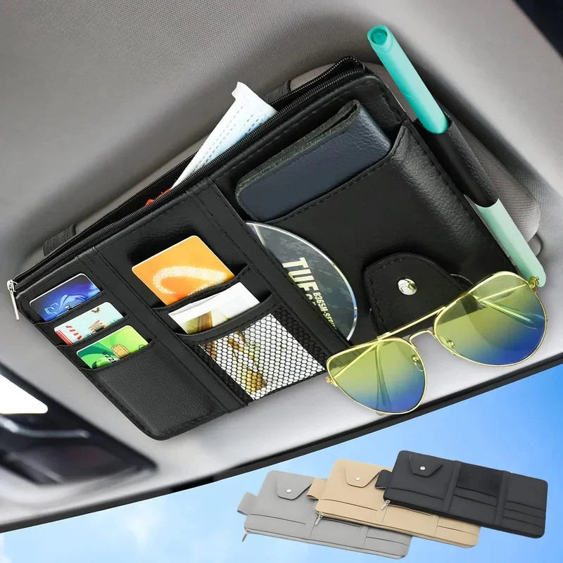 Car Sun Visor Organizer with Multiple Pockets