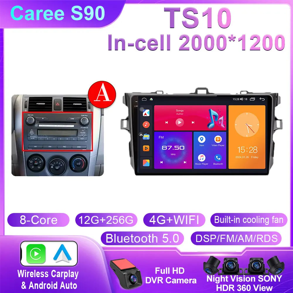 Toyota Corolla 2006-2013 Android 14 9-inch Touchscreen Car Stereo - image 9