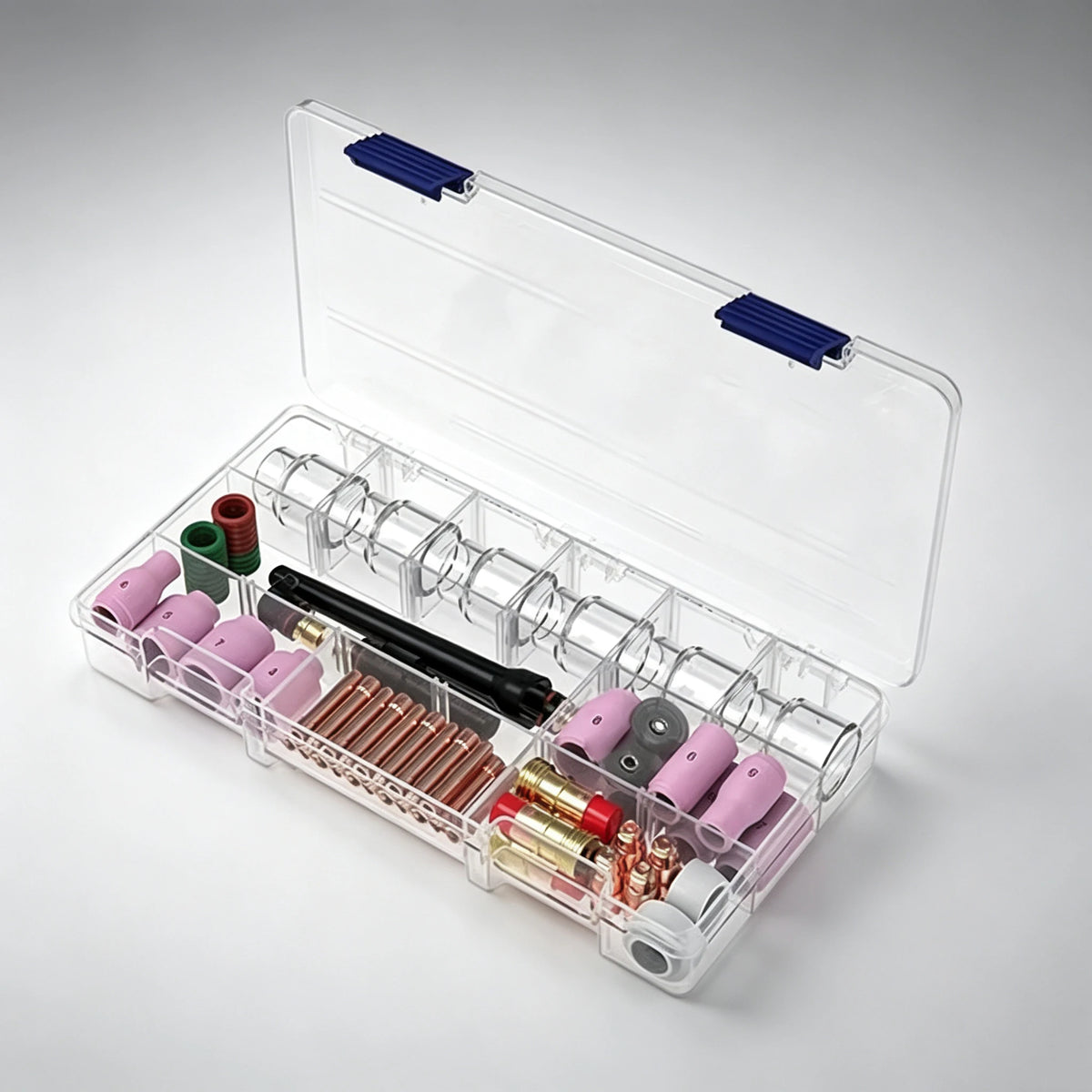 68Pcs TIG Welding Torch Consumables Kit, Gas Lens, Pyrex Cup, Collet Body, Collet Nozzle Accessories Set Fit WP-17 WP-18 WP-26 T