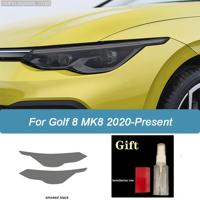 Smoked TPU Headlight Protection Film for VW Golf 8 MK8 - image 7