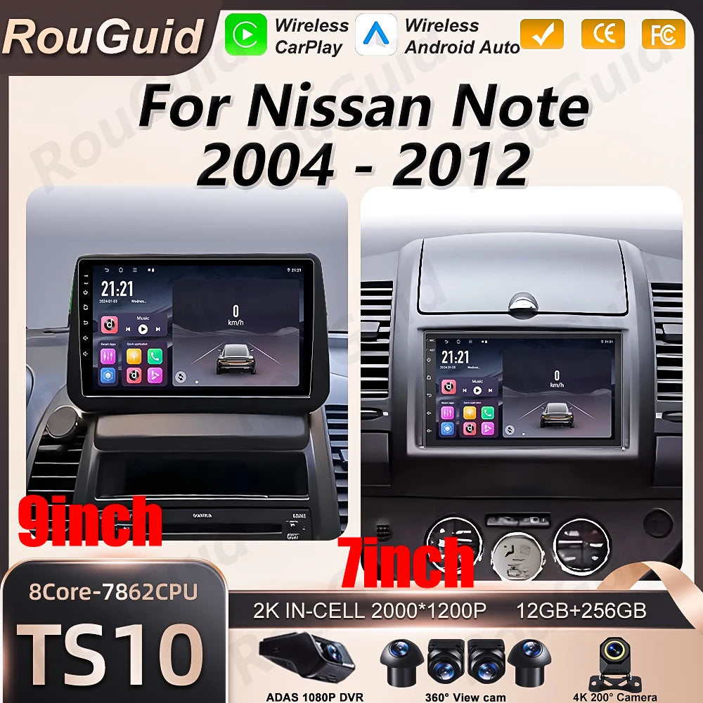 Nissan Note 2004-2012 Wireless Android Auto Car Multimedia Player