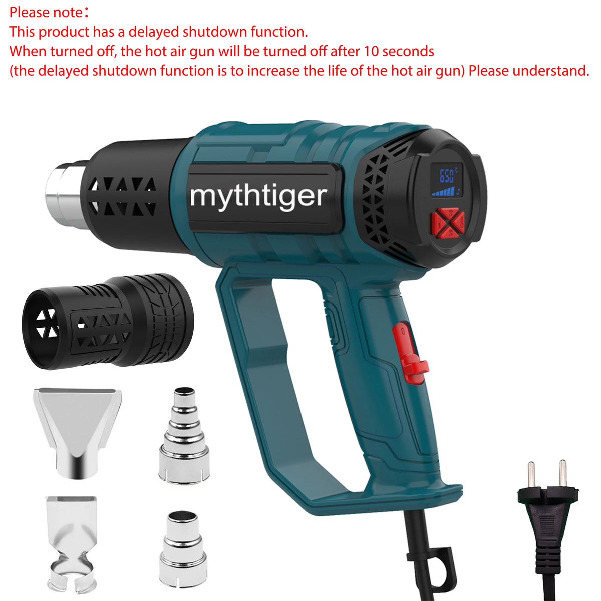 2000W 220V Variable Temperature Electric Heat Gun, Adjustable Hot Air Gun