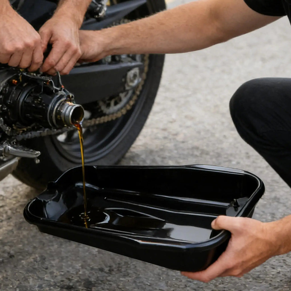 Motorcycle Oil Drain Pan Large Capacity Leak-Proof Oil Change Container For Motorcycle for Engine Maintenance Garage Service