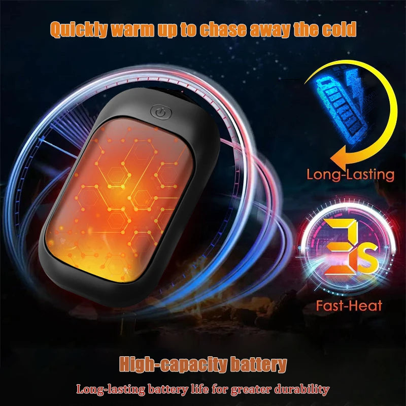 Magnetic Rechargeable Hand warmer 2-Piece Set, Fast Heating, 3-Speed Adjustment, Portable Hand warmer