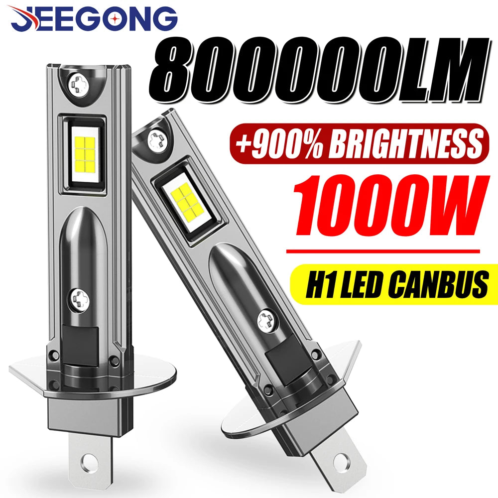 H1 LED Headlight Bulb 800000LM 6000K CANBUS Error-Free