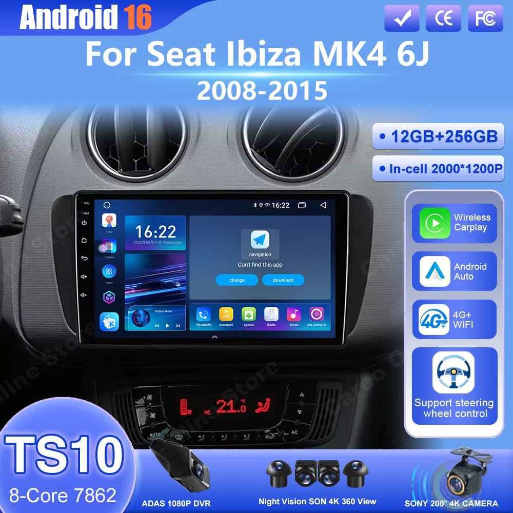 Android Car Radio for Seat Ibiza MK4 2008-2015 | CarPlay & GPS