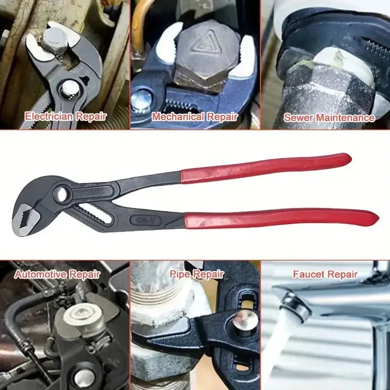 Water Pump Pliers Quick-Release Plumbing Pliers Pipe Wrench Adjustable Water Pipe Clamp Large Opening Pliers Wrench Hand Tools
