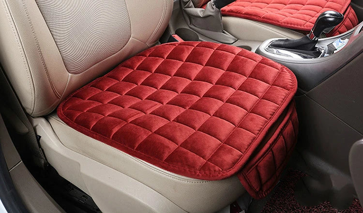 Plush Winter Car Seat Cushion with Anti-Slip Backing