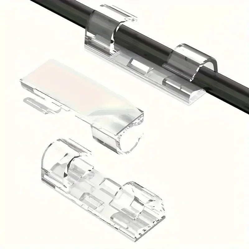 Clear Plastic Cable Clips – Adhesive Cord Holders