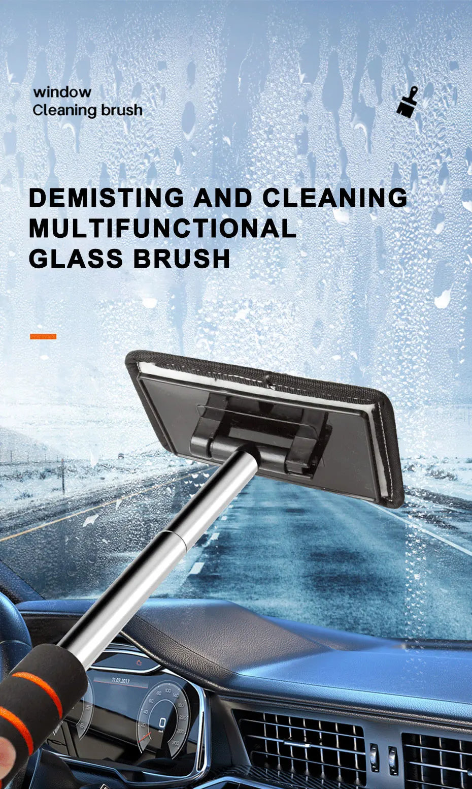 Extendable Microfiber Windshield Cleaning Brush