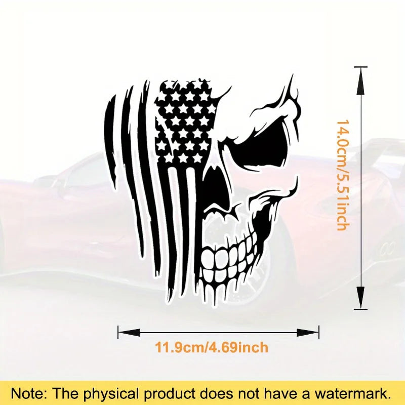 American Flag Skull PVC Reflective Sticker for Car Hood and Truck - view 2