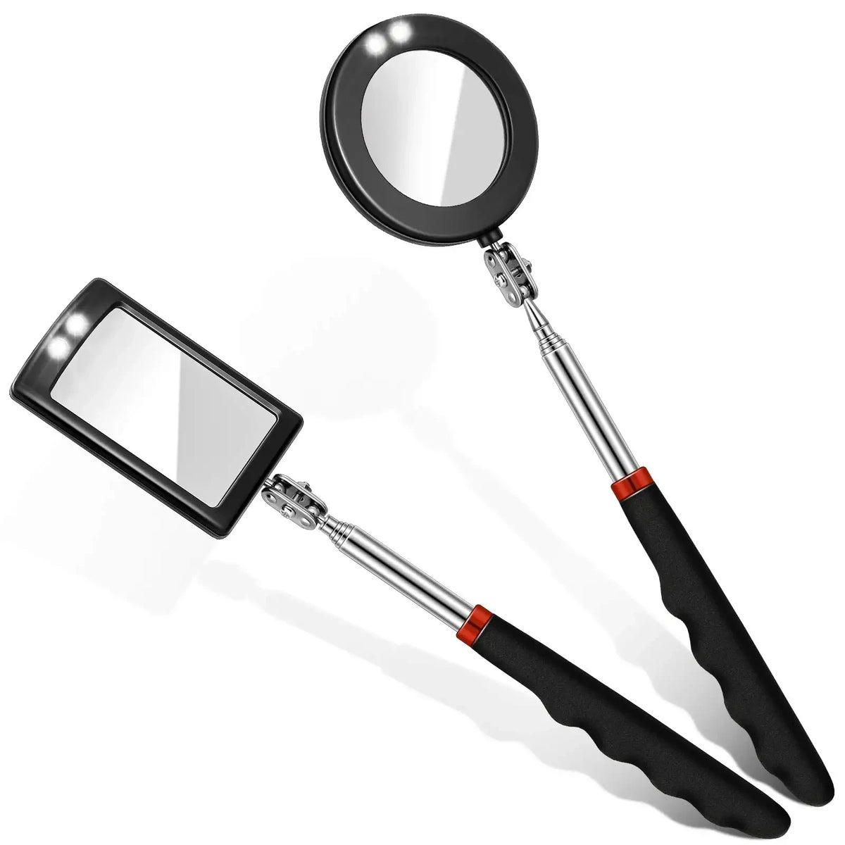 Car 360° Inspection Mirror LED Light Telescopic Inspection Mirror for Check The Condition of Vehicle Automotive Repairs Tools