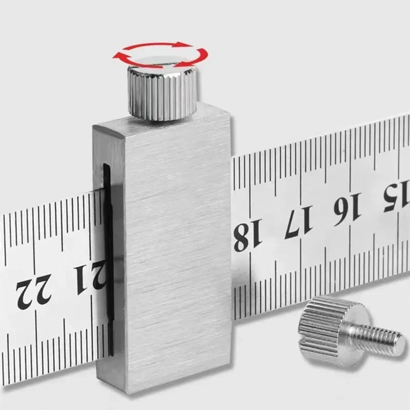 Precision Portable Steel Ruler with Limit Block for Woodworking - image 3