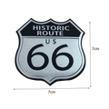Aluminum Retro Route 66 Sticker for Car Trunk, Fender and Motorcycle