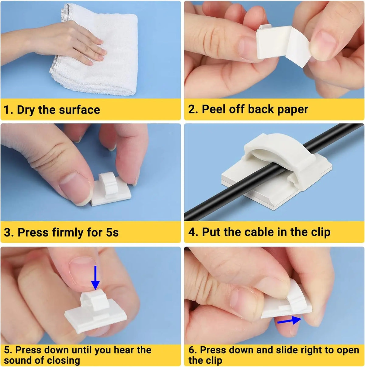 30-Piece Desktop Cable Organizer Clips