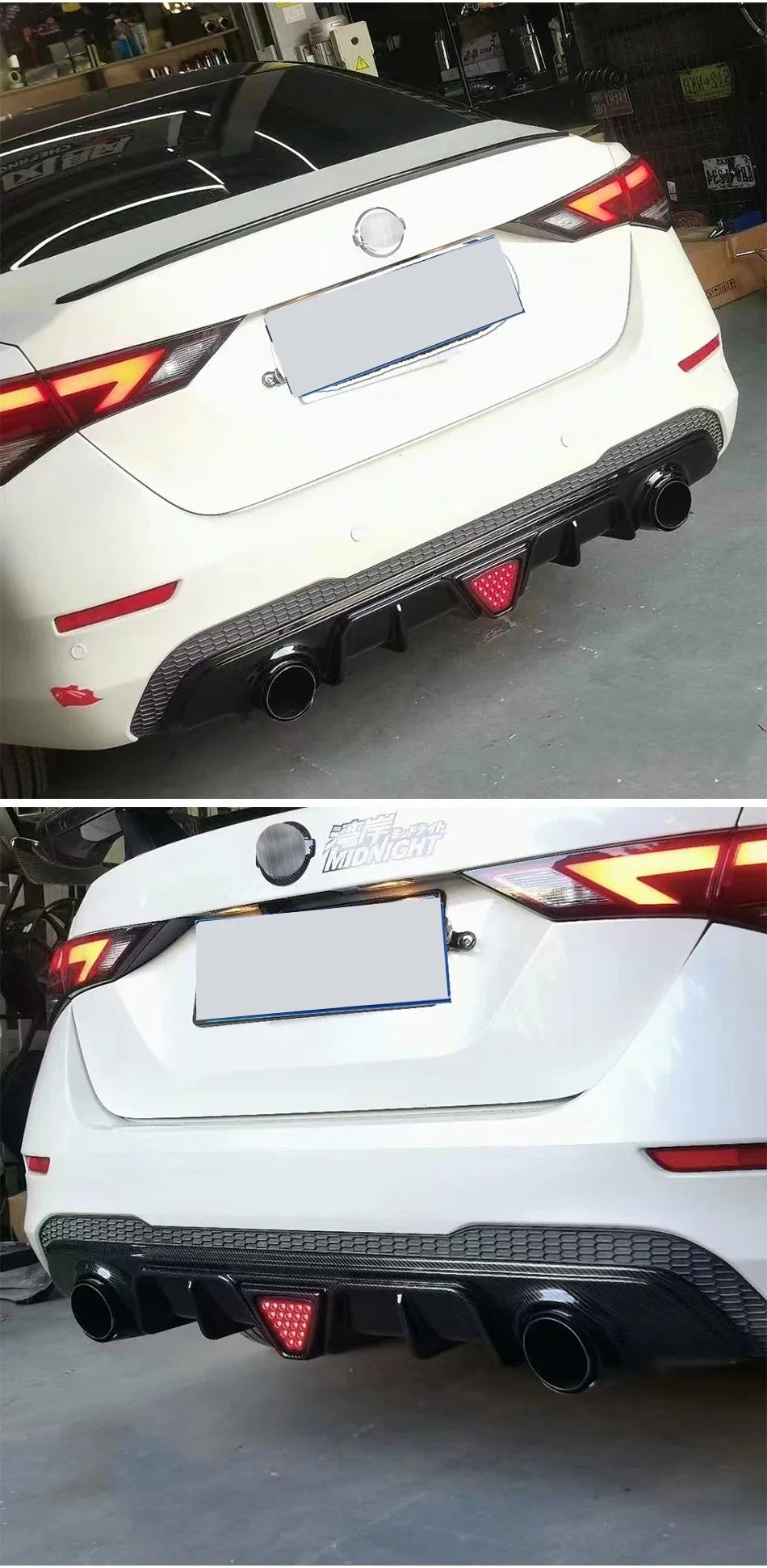 Rear Bumper Diffuser with LED for Nissan Sentra and Sylphy 2020-2022 - view 9