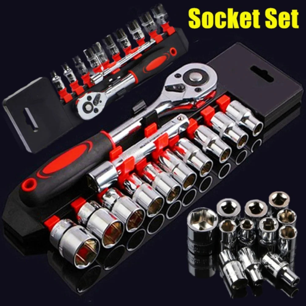 12 Pcs Wrench Socket Set Motorcycle Bicycle Car Boat Auto Repair Bike Tool Kit