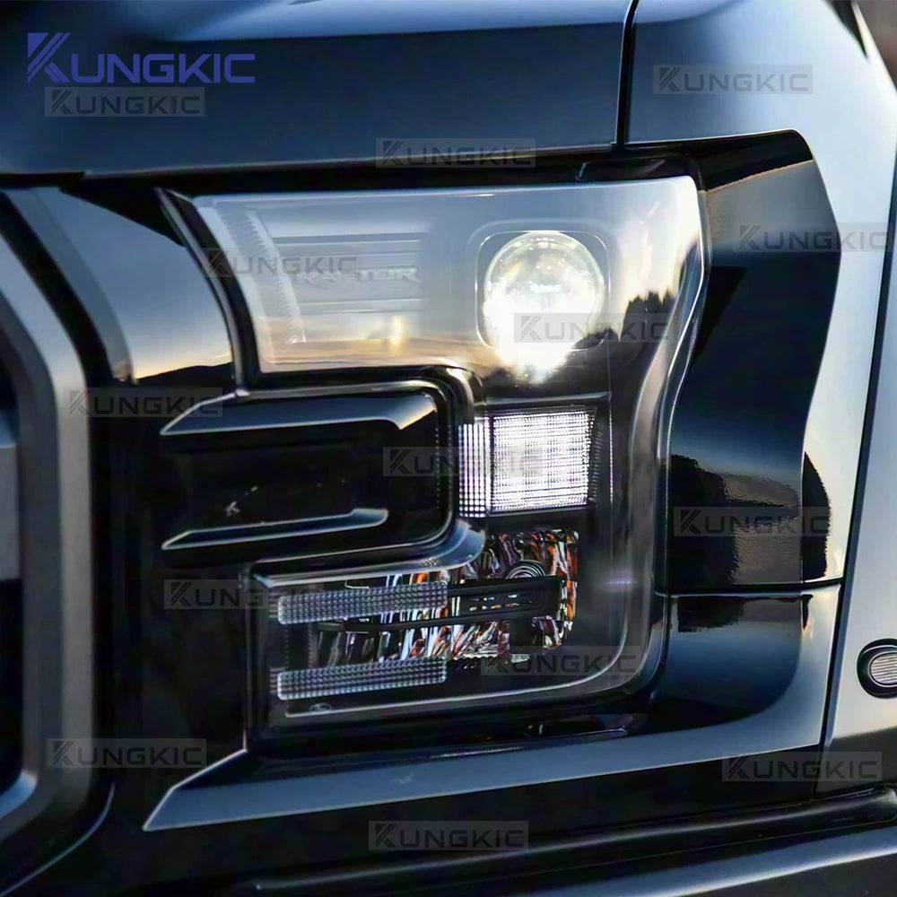 TPU Smoke Headlight Protection Film for 2015-2017 Ford F150 Mustang - image 2