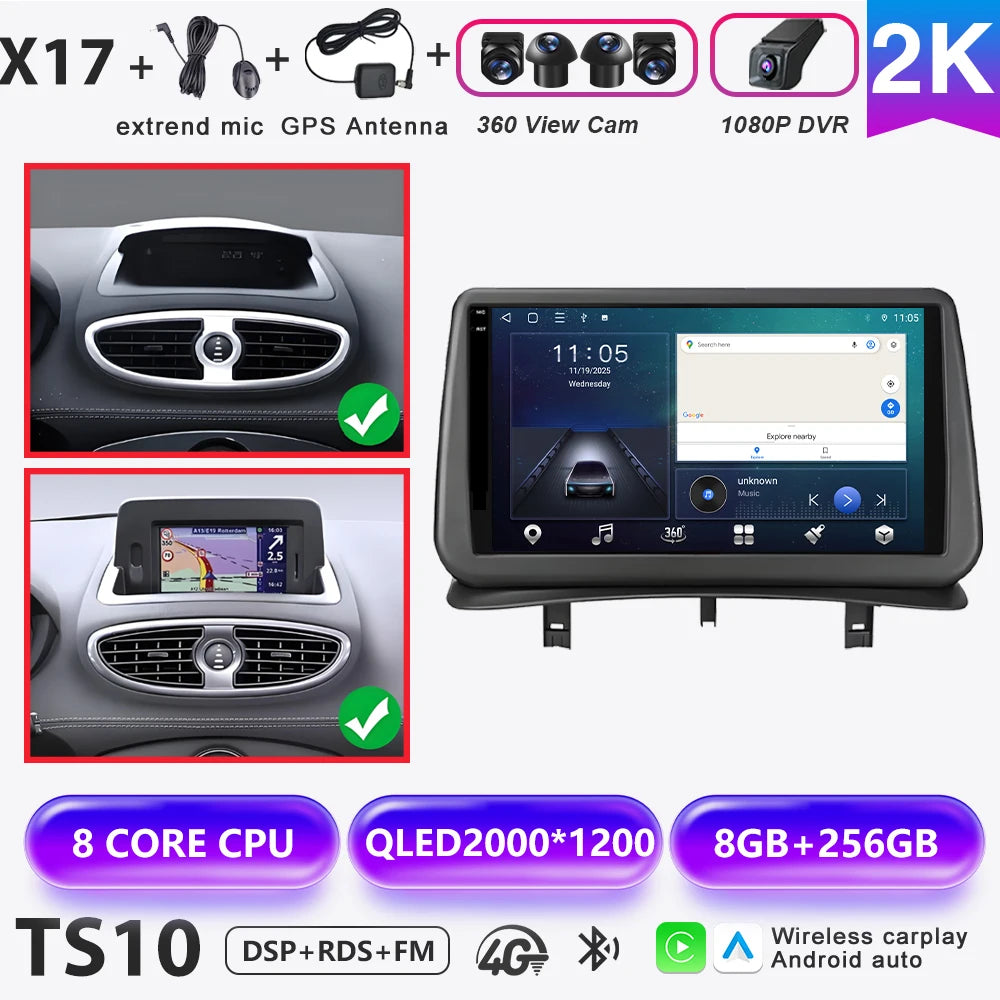Renault Clio 3 Android 16 Car Multimedia Player with CarPlay - image 24
