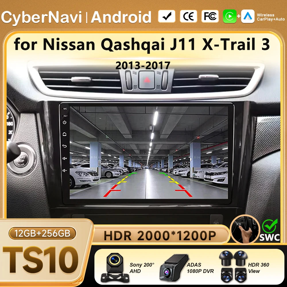 10-Inch Touchscreen Radio for Nissan Qashqai - CarPlay & Android Auto