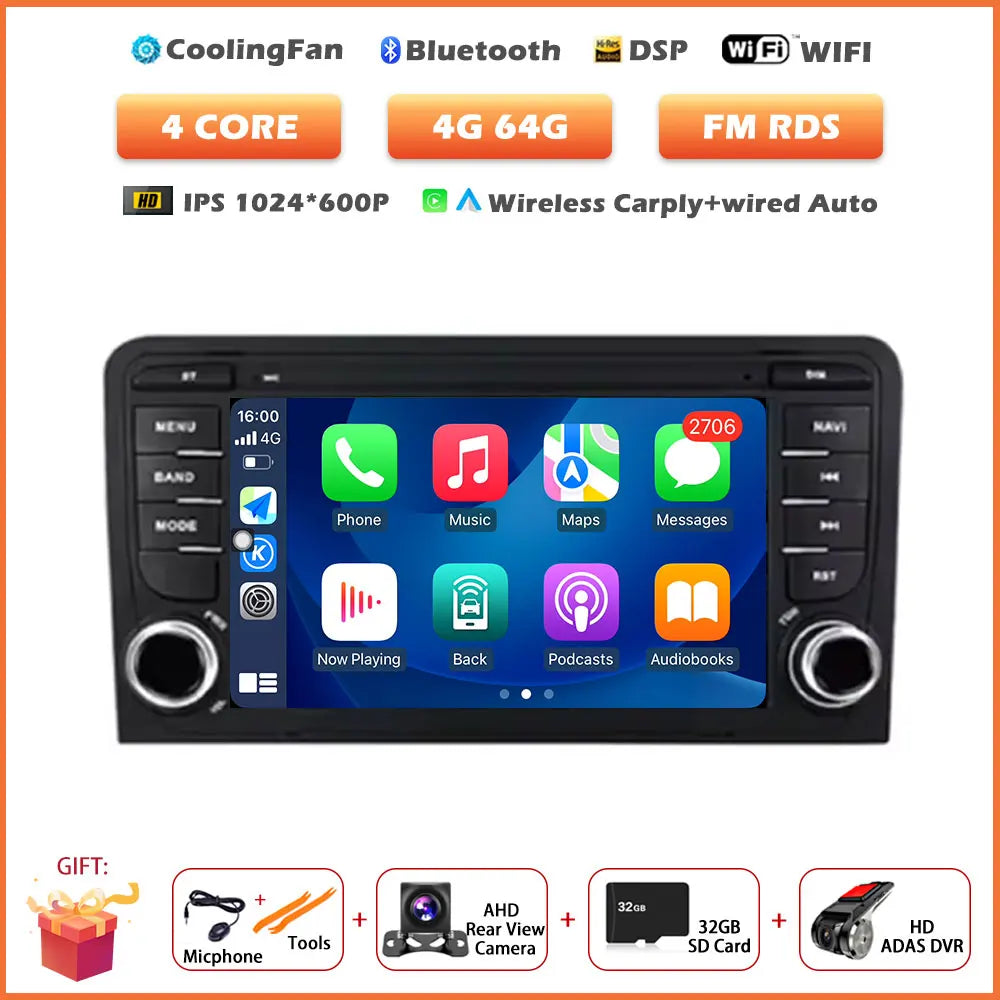 7-Inch Android Car Radio for Audi A3 with Wireless CarPlay - image 7