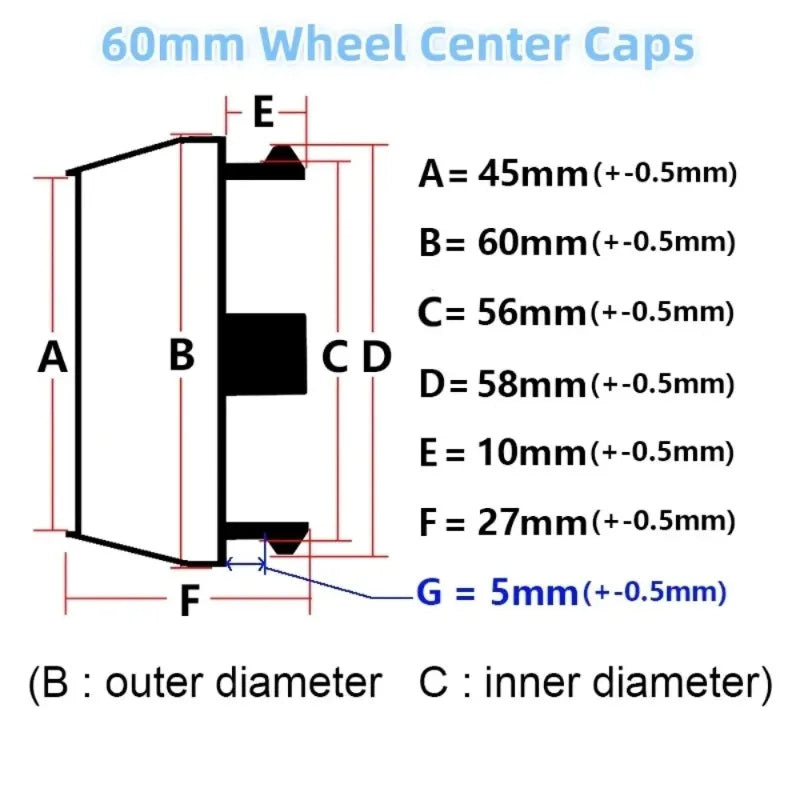 JDM RAYS Wheel Center Caps, 60mm 4-Pack - image 8