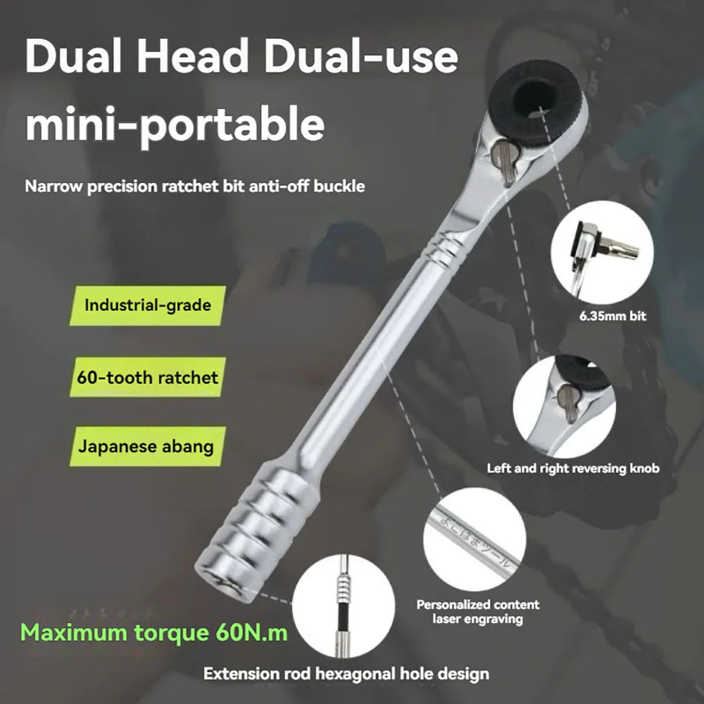 1/4-Inch Ratchet Wrench Set Multi-Angle Portable Tool Kit for Confined Spaces