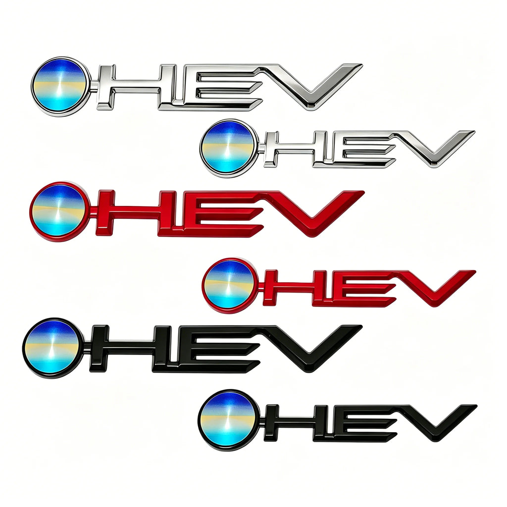 Metal HEV Hybrid Emblem Badge for Cars, Universal Fitment - view 2