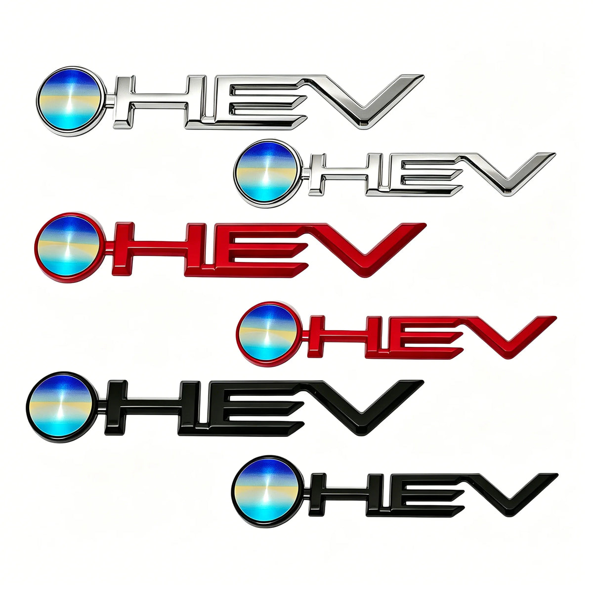 Metal HEV Hybrid Emblem Badge for Cars, Universal Fitment - view 2