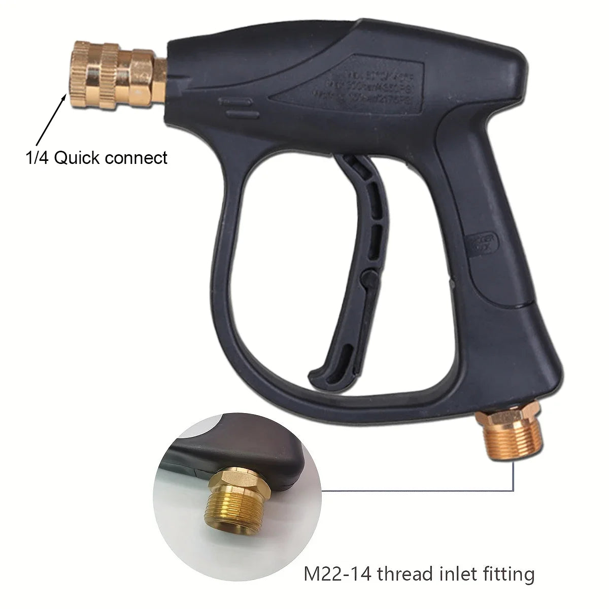 2175PSI High Pressure Washer Gun with M22-14 1/4-Inch Quick Connect and 5 Color Nozzles