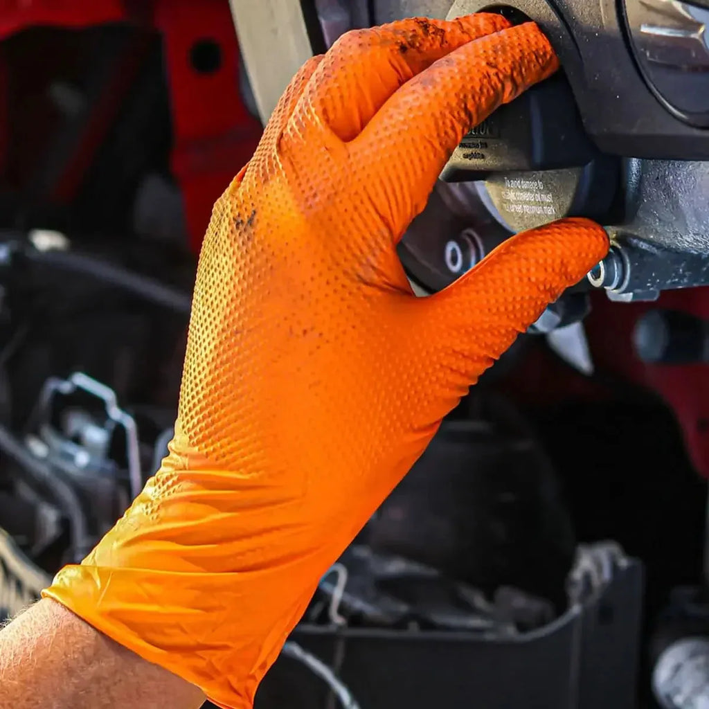 Heavy Duty Disposable Nitrile Gloves, 8Mil Extra Thick, Antislip Grip