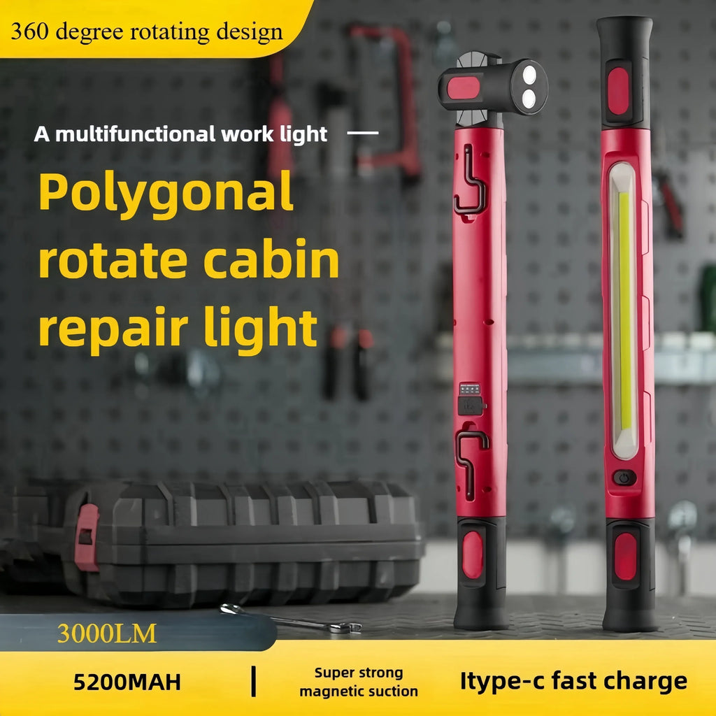 Super Bright Magnetic Work Light Built-in 5200mAh Rechargeable Battery Underhood Work Lamp Bar For Car Repair Outdoor lighting