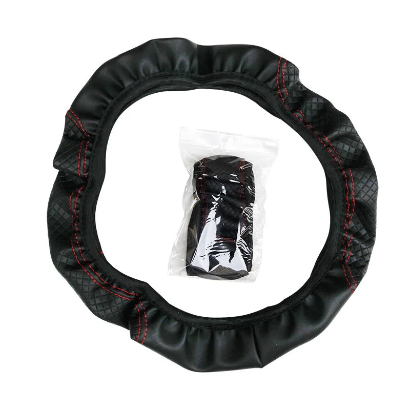 Universal Non-Slip Embossed Steering Wheel Cover, 37-38cm